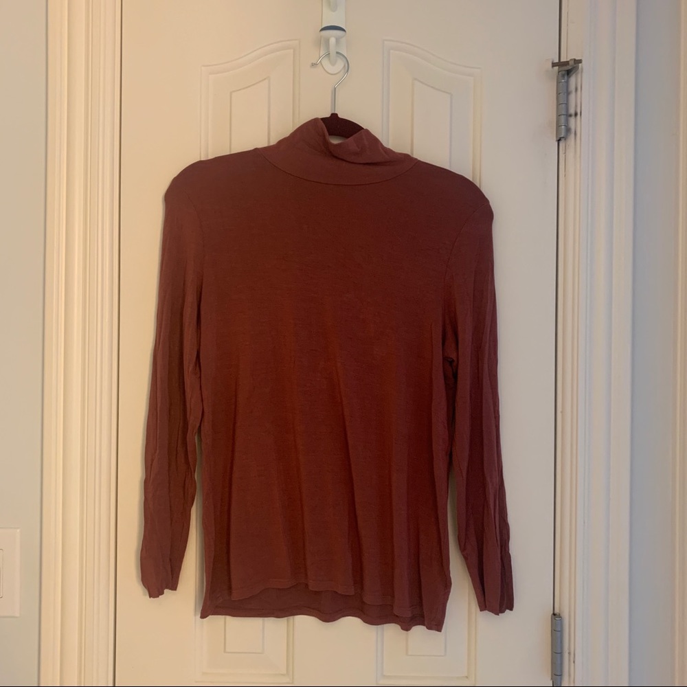 Dark Blush American Eagle Long-Sleeve Mock Neck